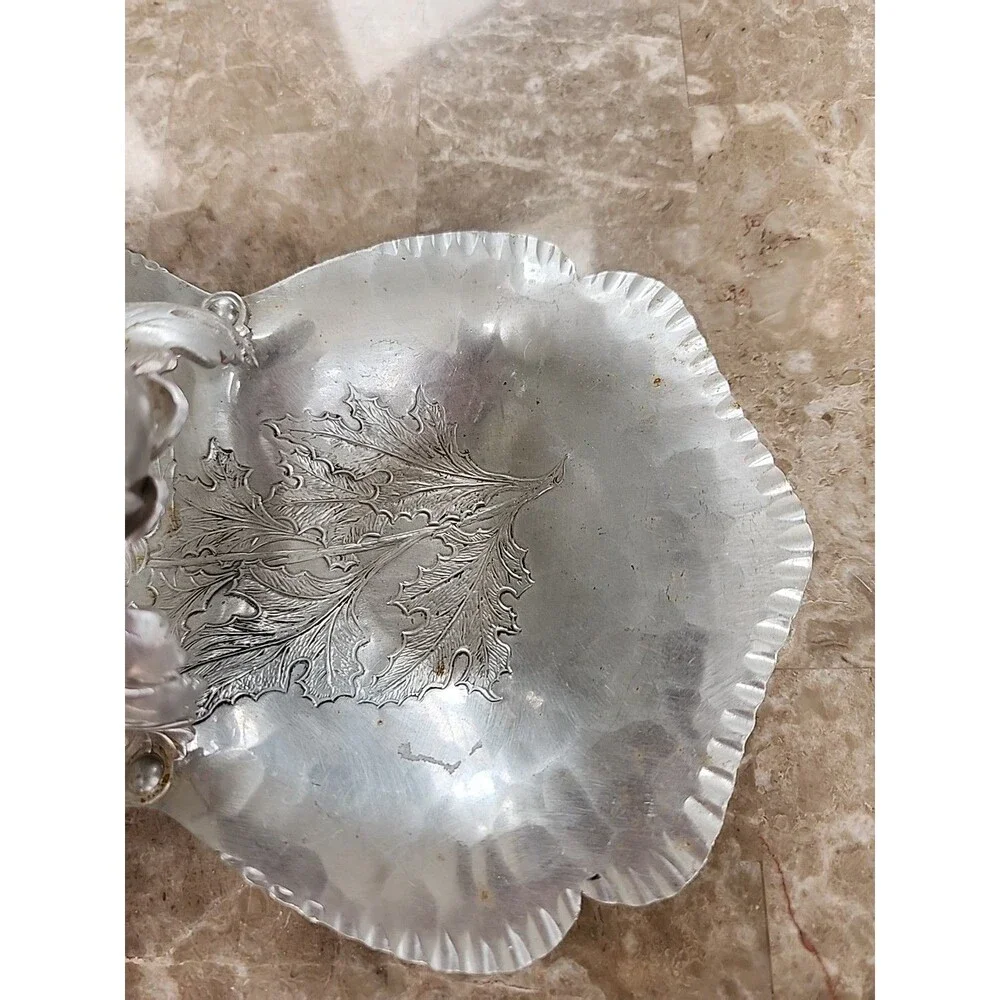 Aluminum Hammered Candy Dish, 9 1/4
